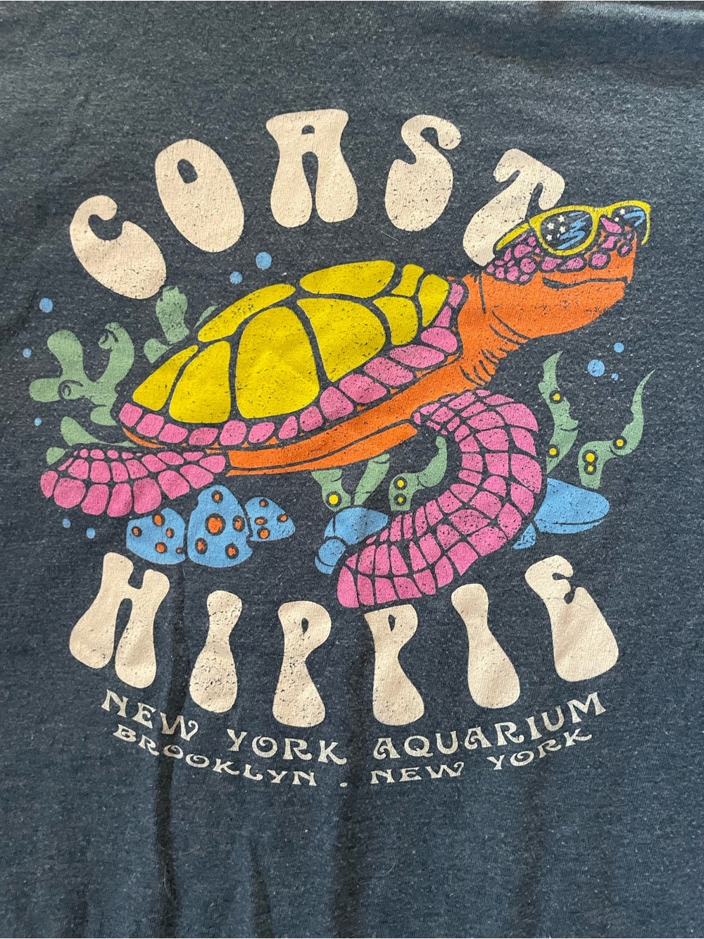Happy Turtle Graphic Tee - Pink, Yellow, Orange